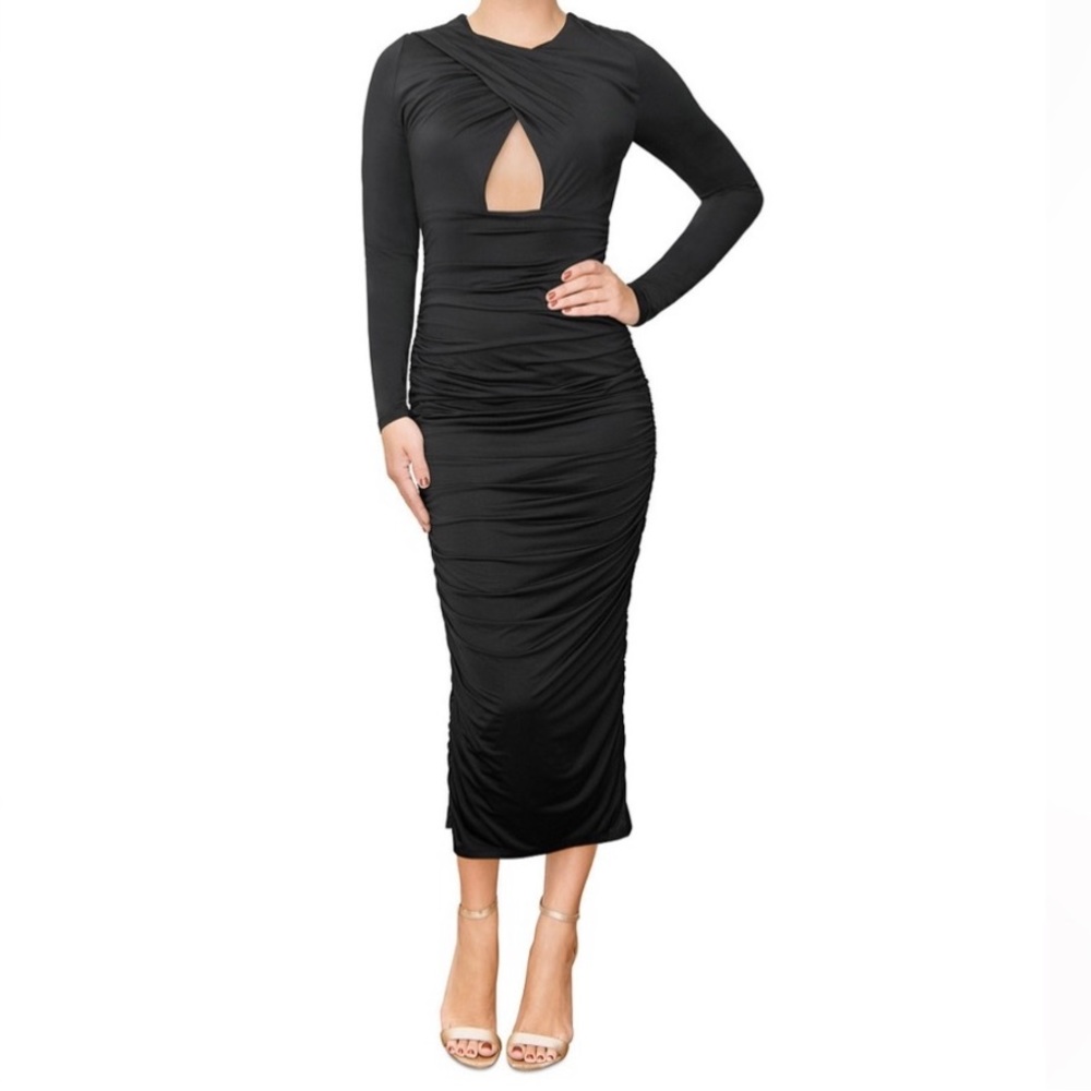 New, sold-out black cocktail dress - perf for holiday parties in colder climate.